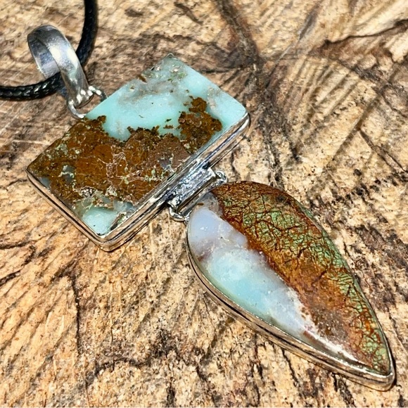 Yellow Green Chrysoprase Pendant 3” - Picture 11 of 13